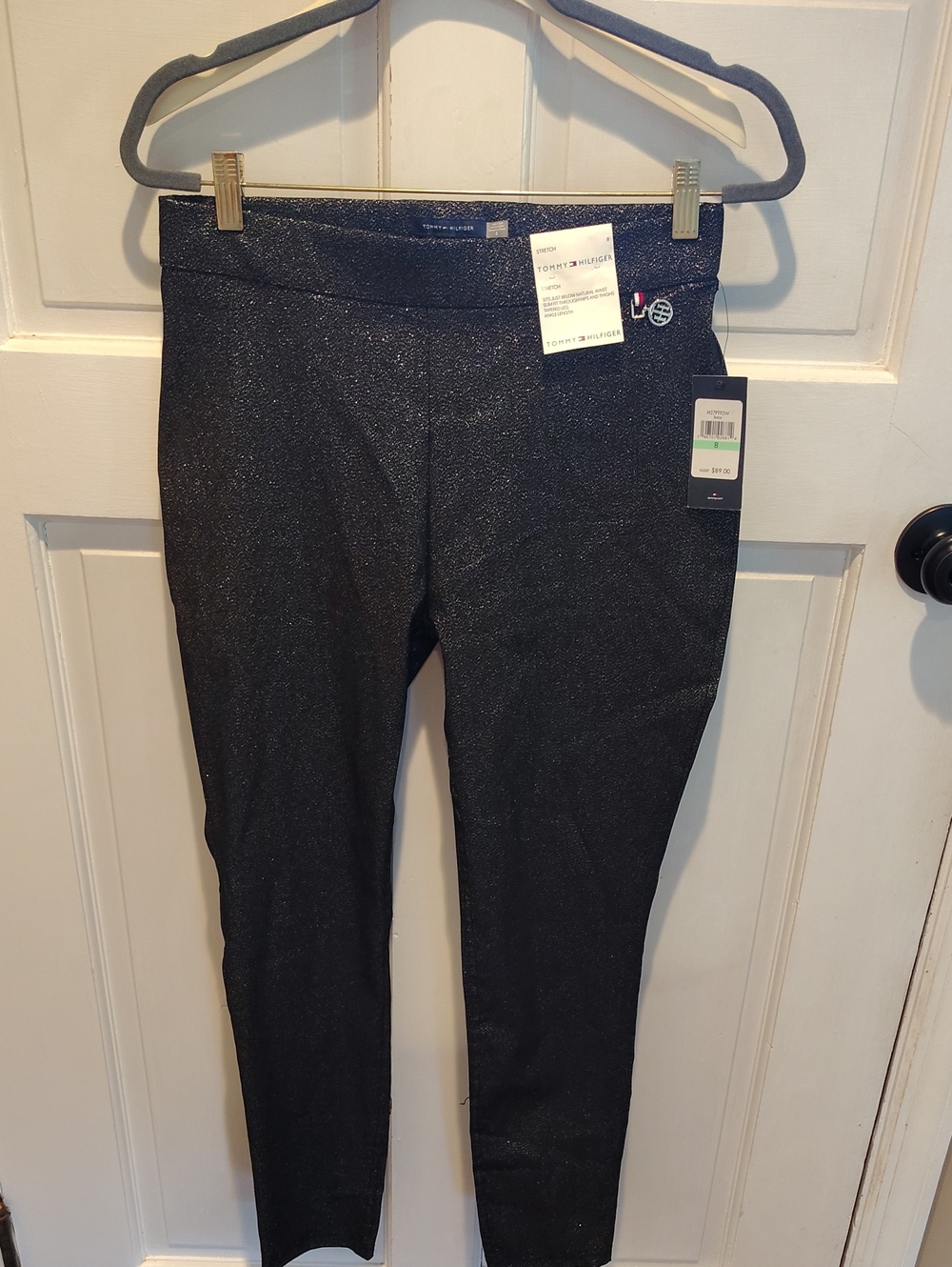Tommy Hilfiger Black Pull On  Sparkle Skinny Jeans Sz. 8 New With Tags